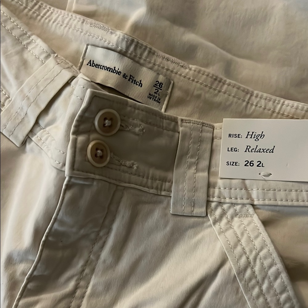 Abercrombie & Fitch Light Beige High Rise Trousers